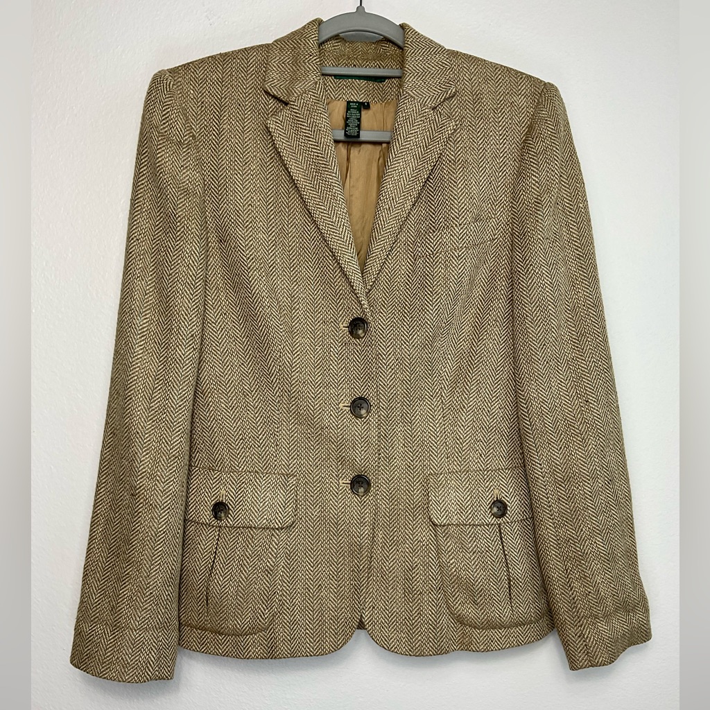 Lauren Ralph Lauren Vintage Silk Linen Lined Blazer